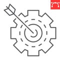 Target arrow and cogwheel line icon Royalty Free Stock Photo