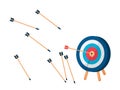 Target with arrow. Concept of business strategy and challenge failure. Royalty Free Stock Photo