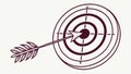 Target with Arrow and Crosshairs, Accuracy and Precision Aim, vector design Generative AI Royalty Free Stock Photo