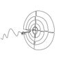 Target with arrow. Goal achieve concept. Vector one continuous line drawing hand drawn sketch with minimalism design. Illustration Royalty Free Stock Photo