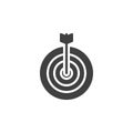 Target with an arrow hitting the center vector icon