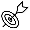 Target arrow icon outline vector. Dart bullseye. Royalty Free Stock Photo