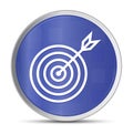 Target arrow icon prime blue round button vector illustration design silver frame push button