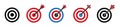 Target with arrow icon set. Archery target with arrow. Archery target with arrow isolated on whitebackground.