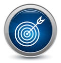 Target arrow icon starburst shiny blue round button illustration design concept Royalty Free Stock Photo