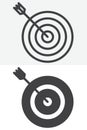 Target with arrow line and solid vector icon set Royalty Free Stock Photo