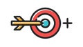 Target with Arrow and Plus Sign, Added Value Achievement, vector design Generative AI Royalty Free Stock Photo