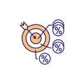 Target with arrow RGB color icon