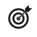 Target and arrow vector icon. Dartboard shoot, business aim target focus symbol Royalty Free Stock Photo