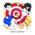 Target audience engagement concept. Flat vector illustration.
