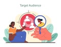 Target audience exploration in niche marketing. Visual representation of demographic analysis.