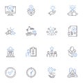 Target audience line icons collection. Millennials, Gen Z, Baby Boomers, Elderly, Students, Parents, Professionals