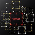 Target are being watched , CCTV , Close Circuit Television watched sign background vector