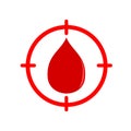 Target blood drop.Blood donation concept.