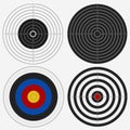 Target Board for Competition, darts Game. Vector Royalty Free Stock Photo