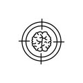 Target, brain icon. Simple line, outline vector elements of neurology for ui and ux, website or mobile application Royalty Free Stock Photo