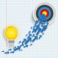 Target Bulb Growing Arrows Checked Paper Royalty Free Stock Photo