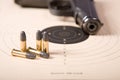 Target bullets and pistol Royalty Free Stock Photo