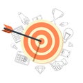 Target bullseye or arrow flat icon. Royalty Free Stock Photo