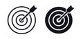 Target bullseye with arrow icon archery symbol