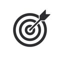 Target bullseye with arrow line art icon for apps and websites