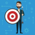 Target, businessman strategy concept flat modern vector Royalty Free Stock Photo