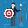 Target, businessman strategy concept, flat modern Royalty Free Stock Photo