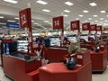 Target, cashiers stations empty during summer. Royalty Free Stock Photo