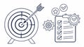 Target and checklist, goal setting and task management vector design Generative AI