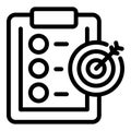 Target checklist icon, outline style