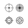 Target circle flat vector icons set isolated