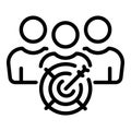 Target clients icon, outline style