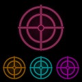 target color neon set. Simple thin line, outline vector of drones icons for ui and ux, website or mobile application Royalty Free Stock Photo