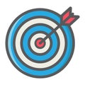 Target colorful line icon, business and dartboard Royalty Free Stock Photo