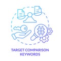 Target comparison keywords blue gradient concept icon