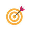 Target concept dart and dartboard icon or symbol Royalty Free Stock Photo
