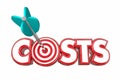 Target Costs Arrow Bullseye Reduce Spending