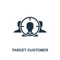 Target Customer icon. Creative element design from business strategy icons collection. Pixel perfect Target Customer icon for web Royalty Free Stock Photo