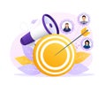 Target customers in abstract style. Icon for marketing design. Vector illustration. Royalty Free Stock Photo