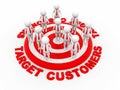 Target Customers, Red Target. 3d rendering Royalty Free Stock Photo