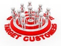 Target Customers, Red Target. 3d rendering Royalty Free Stock Photo