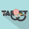 Target With Dart Arrow In Hand Typography Design