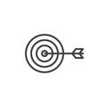 Target with dart line icon