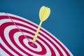 Target dart pin on center 10 point dartboard  Marketing concept Royalty Free Stock Photo