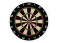 DartsÃ£â¬â¬hit on Dartboard white background close up, 3DCG illustration