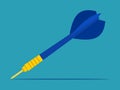 Target darts isolated on blue background. vector illustration