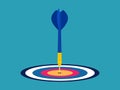 Target darts isolated on blue background. vector illustration