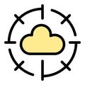 Target data cloud icon vector flat Royalty Free Stock Photo