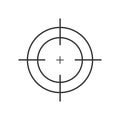Target destination icon. Aim sniper shoot focus cursor bull eye mark.