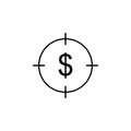 target dollar icon. Element of finance for mobile concept and web apps icon. Thin line icon for website design and development,